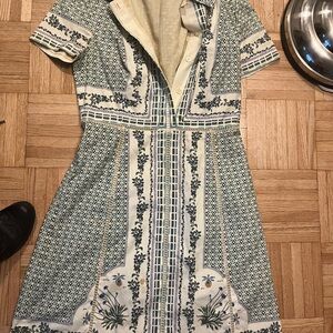 Tory Burch Blue and White Midi Dress